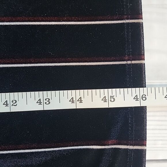 Leith black velvet pinstriped maxi dress Women's Size S - Picture 12 of 12